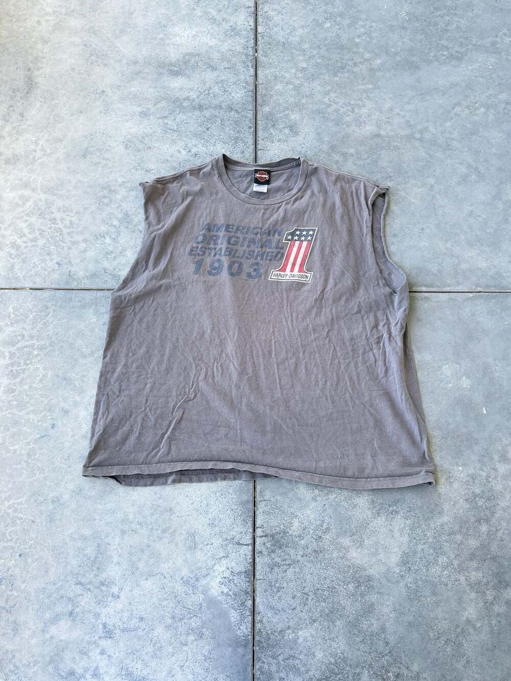 Harley-Davidson CrossRoads Wilkesboro NC Cut Off Tank Top Gray 3XL